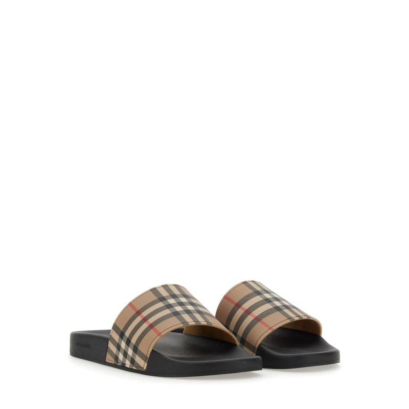 SANDALO SLIDE CON STAMPA CHECK