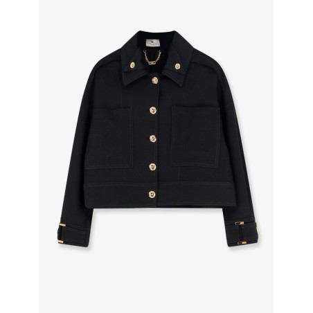 Cropped viscose jacket