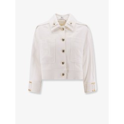 Cropped viscose jacket