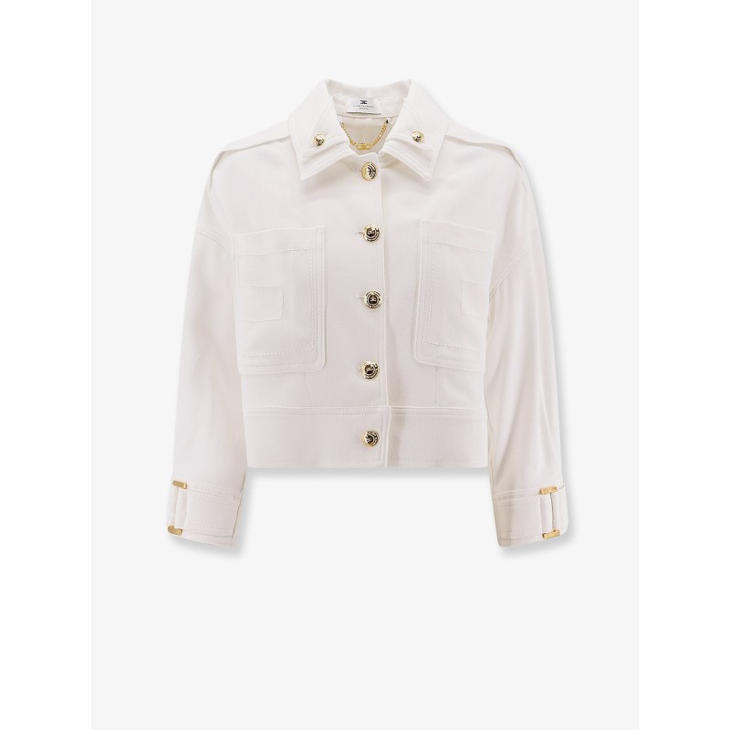 Cropped viscose jacket