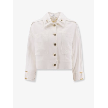 Cropped viscose jacket