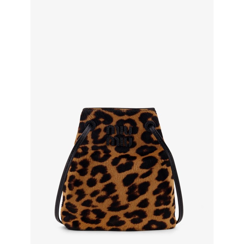 Animal print leather crossbody bag