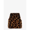 Animal print leather crossbody bag