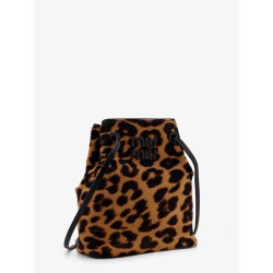 Animal print leather crossbody bag