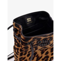 Animal print leather crossbody bag
