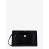 Croco print leather crossbody bag