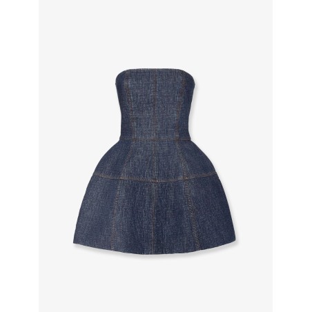Padded denim mini dress