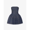 Padded denim mini dress