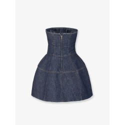 Padded denim mini dress