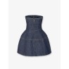 Padded denim mini dress