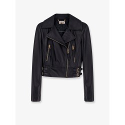 Cropped leather jacket