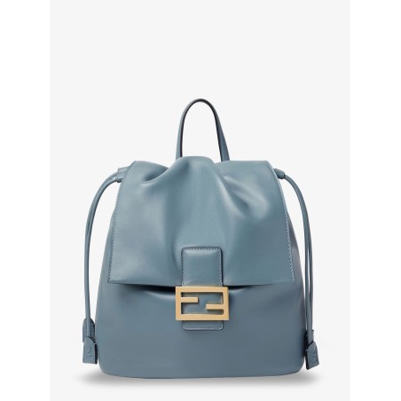 Leather backpack with metal FF logo detail