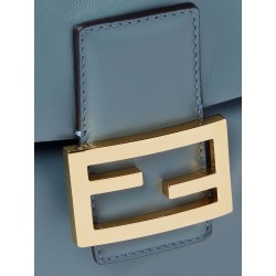 Leather backpack with metal FF logo detail