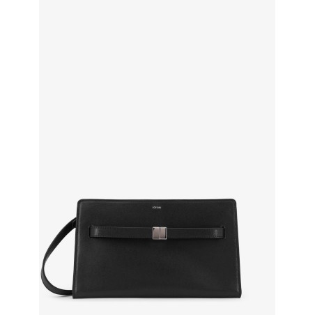 Belted leather crossbody bag