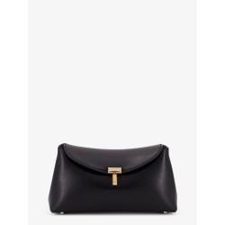 Mini T-Lock leather clutch
