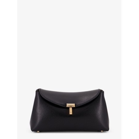 Mini T-Lock leather clutch