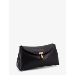 Mini T-Lock leather clutch