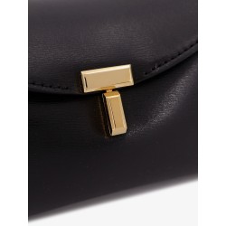 Mini T-Lock leather clutch