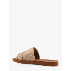 Woody satin sandals with embroidered logo