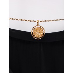 Flounced silk long dress