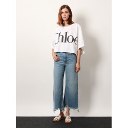 Cotton t-shirt with maxi logo on the front