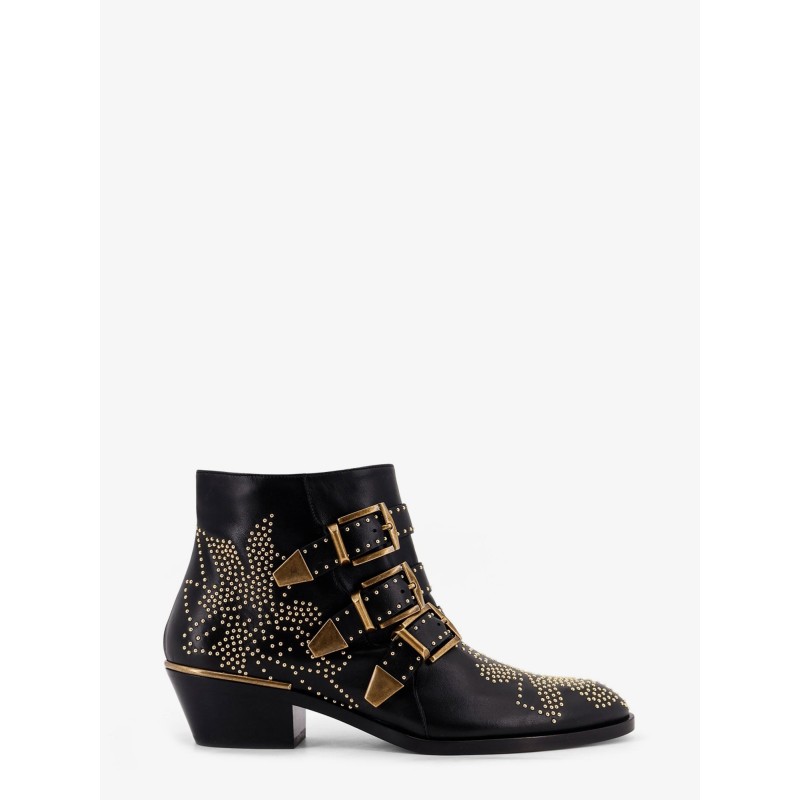 Leather Susan boots with metal details