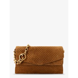 Suede crossbody bag with all-over GG motif