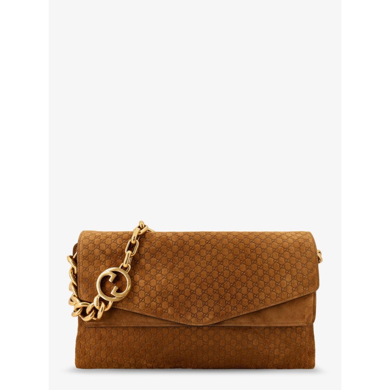 Suede crossbody bag with all-over GG motif