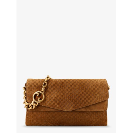 Suede crossbody bag with all-over GG motif