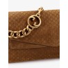 Suede crossbody bag with all-over GG motif