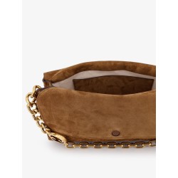 Suede crossbody bag with all-over GG motif