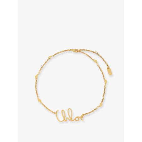 Brass necklace with lettering logo