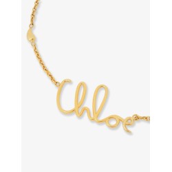 Brass necklace with lettering logo