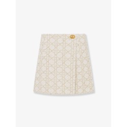 Macrocannage lurex shorts/skirt