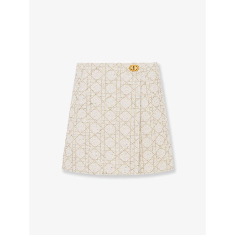 Macrocannage lurex shorts/skirt