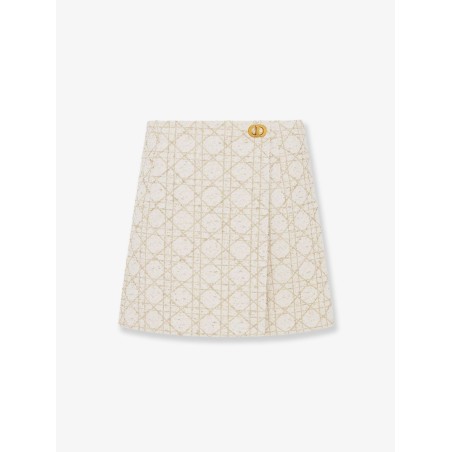 Macrocannage lurex shorts/skirt
