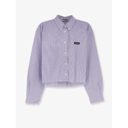 Pin check cotton shirt