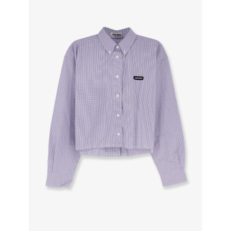 Pin check cotton shirt