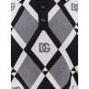 Virgin wool polo shirt with geometric print