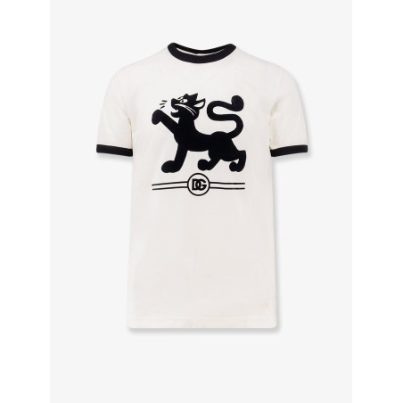 Cotton t-shirt with flocked print