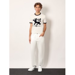 Cotton t-shirt with flocked print