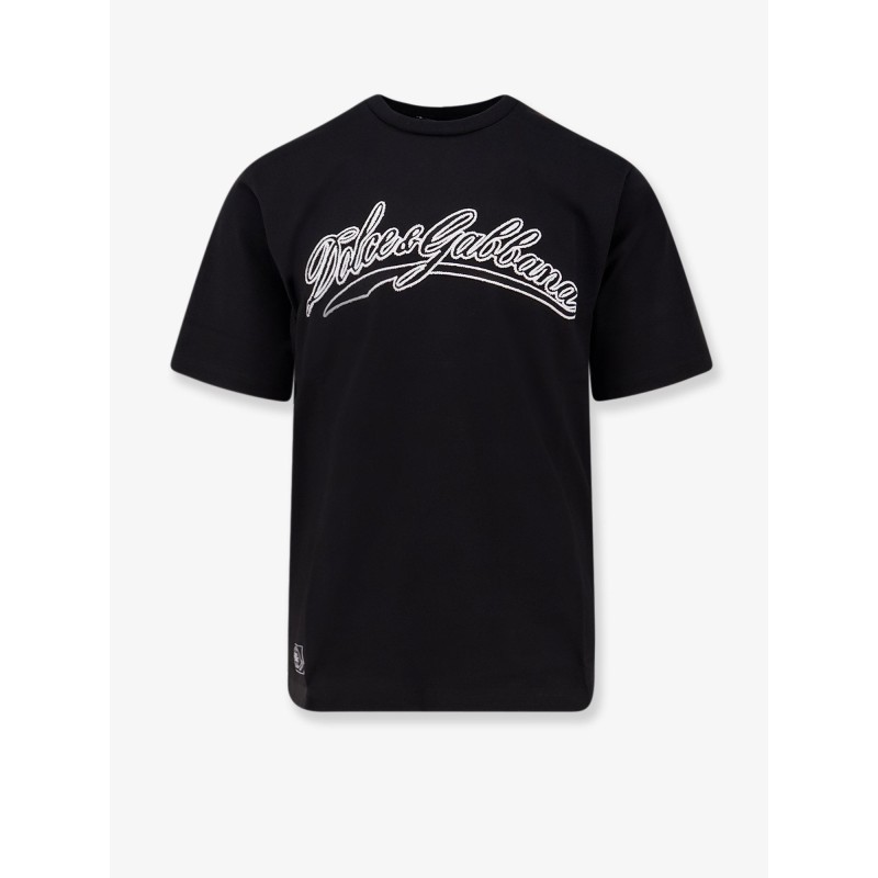 Cotton T-shirt with embossed logo embroidery