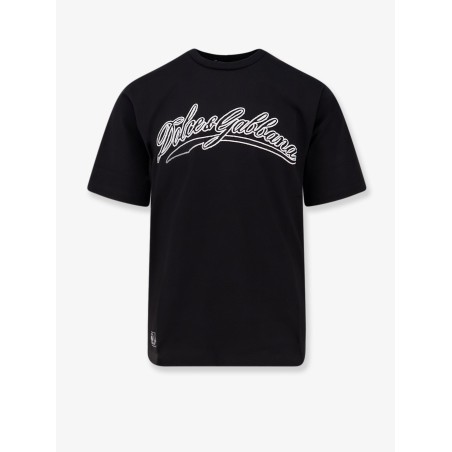 Cotton T-shirt with embossed logo embroidery