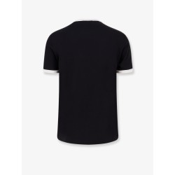 Cotton t-shirt with flocked logo print