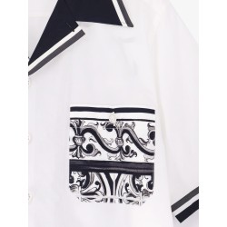 Cotton shirt with maxi Maiolica print on the back