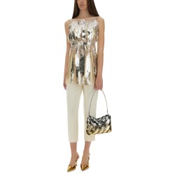 LAMINATED PLEATED SATIN TOP