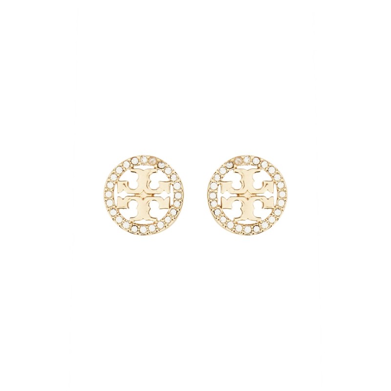ORECCHINI CIRCLE-STUD CRYSTAL LOGO