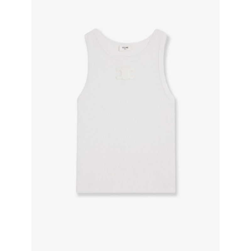 Triomphe ribbed cotton tank top