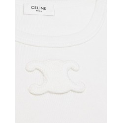 Triomphe ribbed cotton tank top