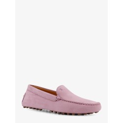 Suede loafers with engraved logo on the front